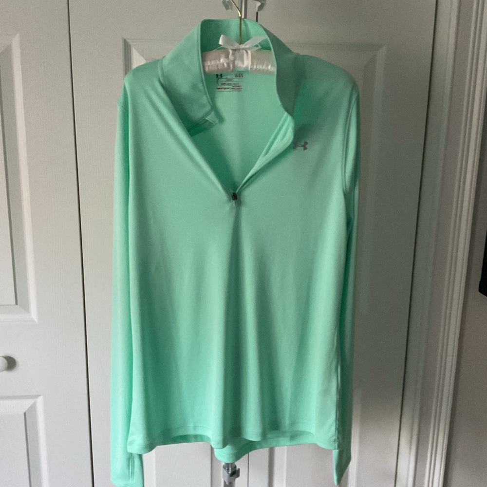Under Armour Mint Green Quarter-Zip Long Sleeve Pullover